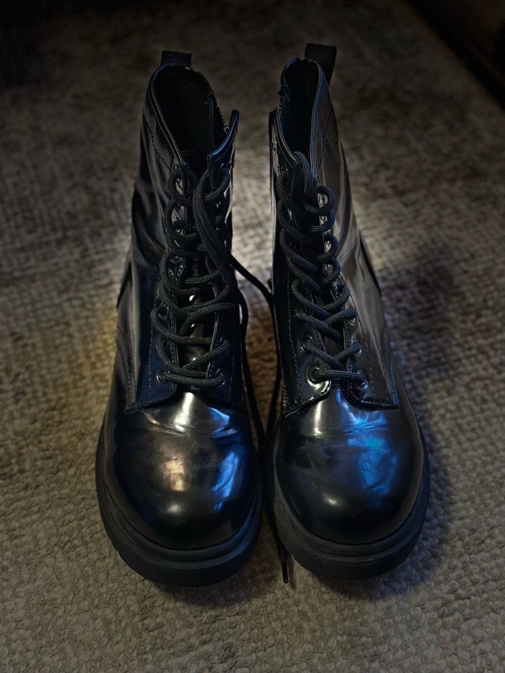 Black Lace-Up Boots